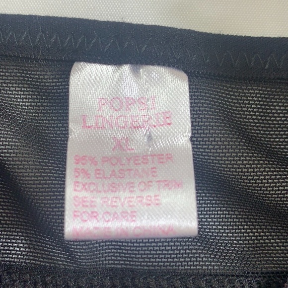 Popsi Lingerie Babydoll Black And Pink Lace Sz XL - Picture 6 of 12